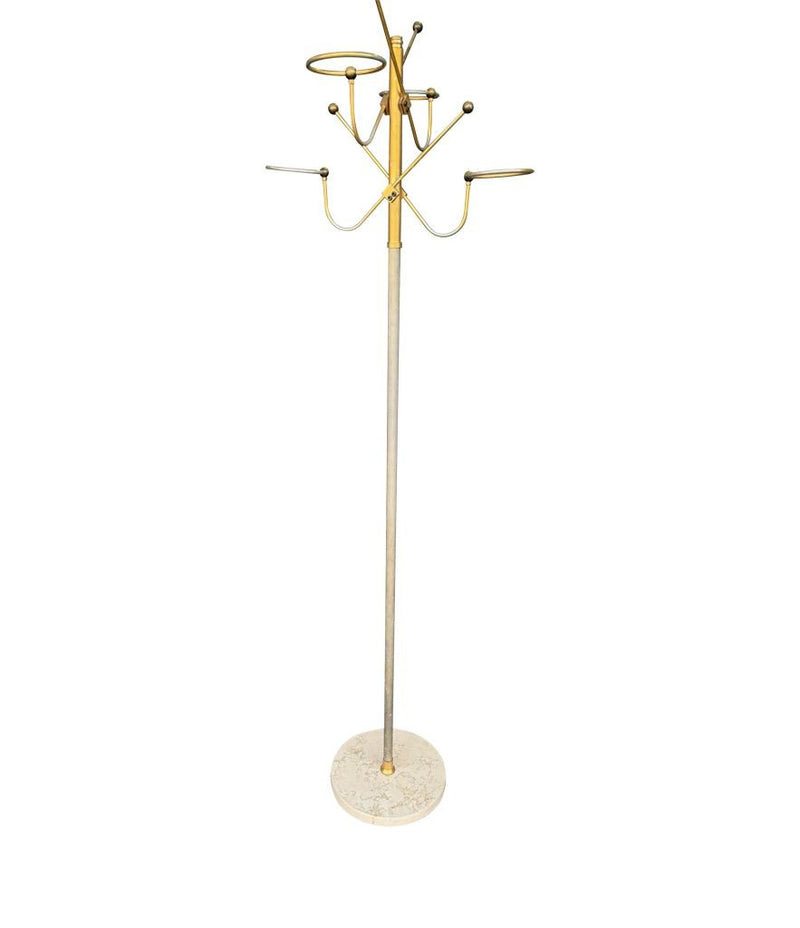 Mid century coat stand - 1950s gilt metal and marble hat and coat stand - Italian