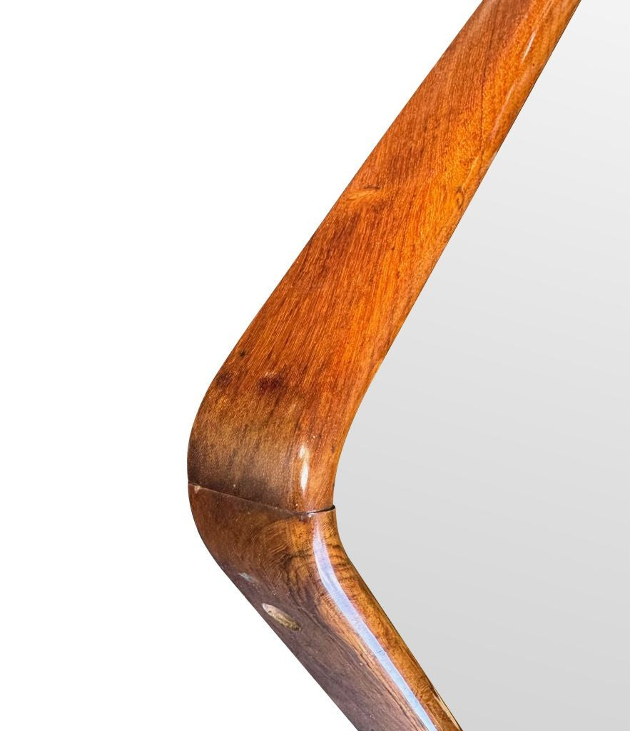 A large Italian 1950s Mirror by Ico Parisi with Curved Walnut Frame ...