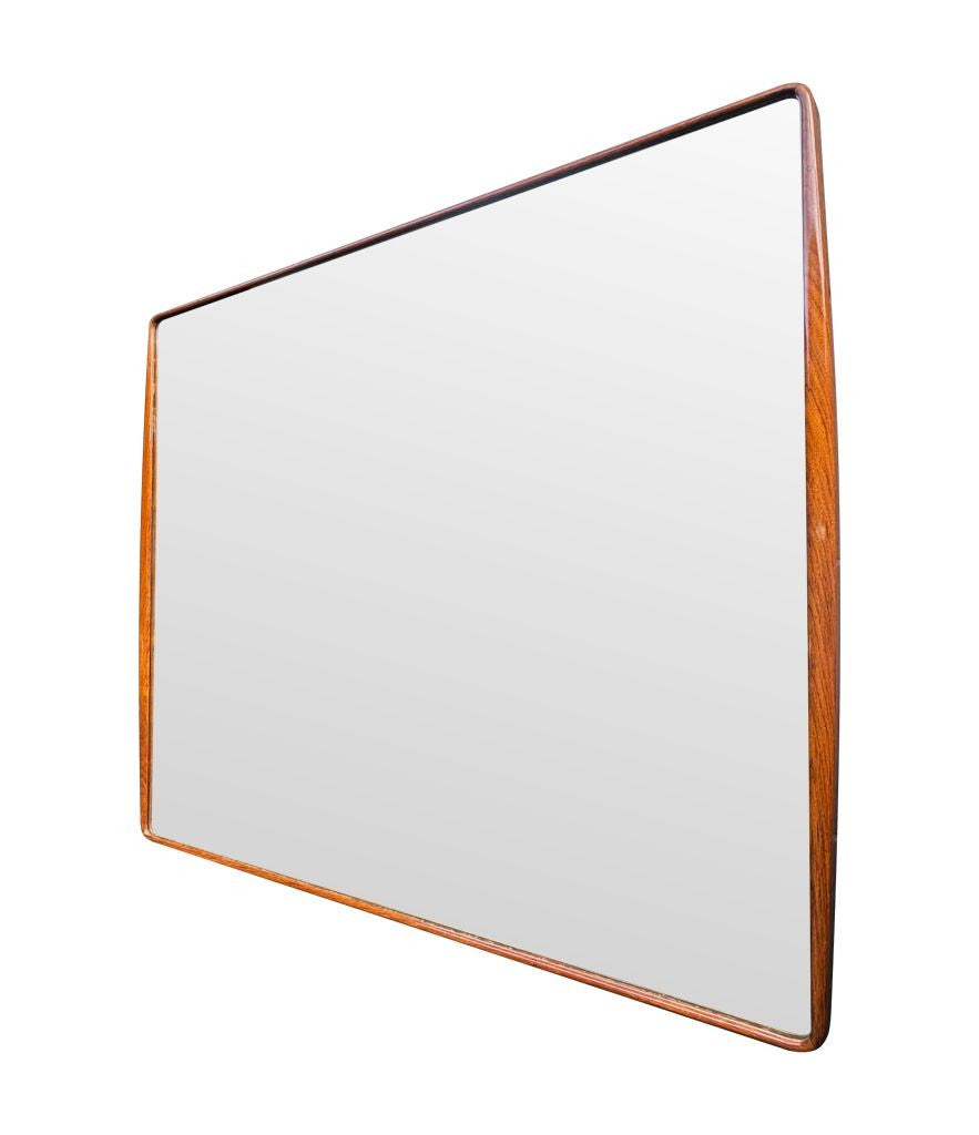 A large Italian 1950s Mirror by Ico Parisi with Curved Walnut Frame ...