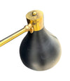Mid century floor lamp by Stilux Italian 1960s black enamel, brass and marble adjustable floor lamp
