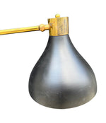 Mid century floor lamp by Stilux Italian 1960s black enamel, brass and marble adjustable floor lamp