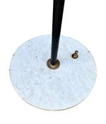 Mid century floor lamp by Stilux Italian 1960s black enamel, brass and marble adjustable floor lamp
