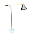 Mid century floor lamp by Stilux Italian 1960s black enamel, brass and marble adjustable floor lamp 