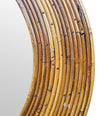 Mid Century bamboo mirror Vivai el Sud Style pencil reed mirror - 1970s