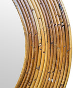 Mid Century bamboo mirror Vivai el Sud Style pencil reed mirror - 1970s