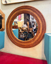 Mid Century bamboo mirror Vivai el Sud Style pencil reed mirror - 1970s