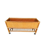 Mid century planters bamboo and rattan Italian - Mid Century Furniture
