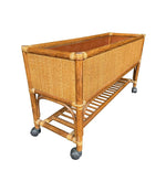 Mid century planters bamboo and rattan Italian - Mid Century Furniture