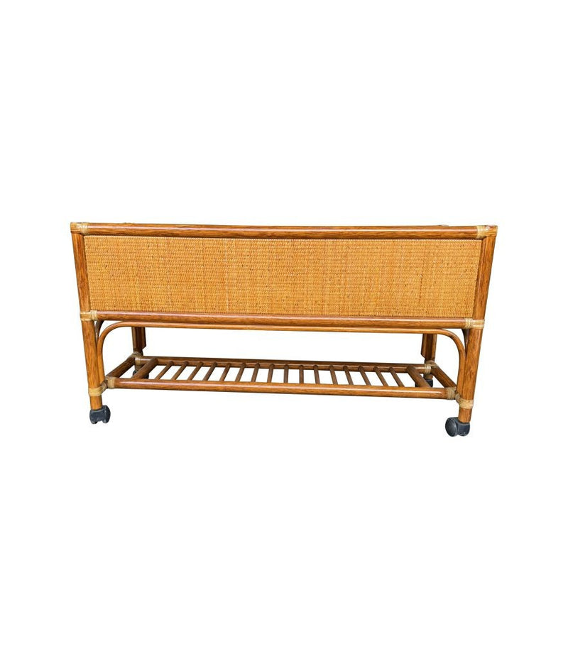 Mid century planters bamboo and rattan Italian - Mid Century Furniture