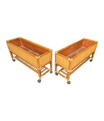 Mid century planters bamboo and rattan Italian - Mid Century Furniture