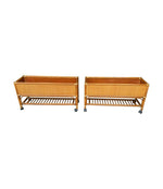 Mid century planters bamboo and rattan Italian - Mid Century Furniture
