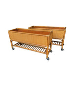 Mid century planters bamboo and rattan Italian - Mid Century Furniture