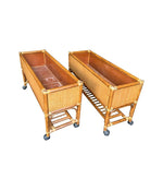 Mid century planters bamboo and rattan Italian - Mid Century Furniture