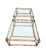 Mid century Italian bamboo and brass coffee table by Giovanni Banci for Banci Firenze - 1970s