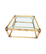 Mid century Italian bamboo and brass coffee table by Giovanni Banci for Banci Firenze - 1970s