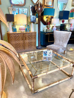 Mid century Italian bamboo and brass coffee table by Giovanni Banci for Banci Firenze - 1970s