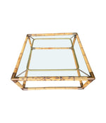 Mid century Italian bamboo and brass coffee table by Giovanni Banci for Banci Firenze - 1970s