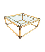Mid century Italian bamboo and brass coffee table by Giovanni Banci for Banci Firenze - 1970s