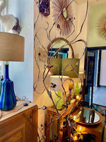 1970s gilt wrought iron room divider screen by Salvino Marsura