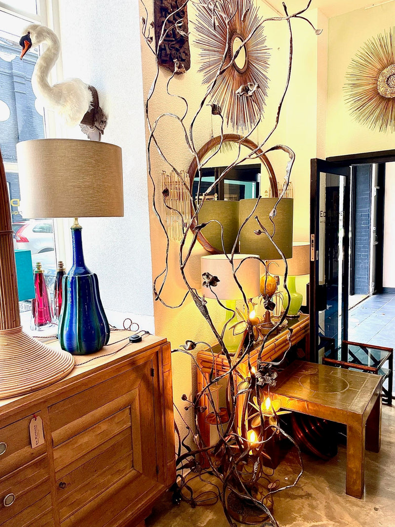 1970s gilt wrought iron room divider screen by Salvino Marsura