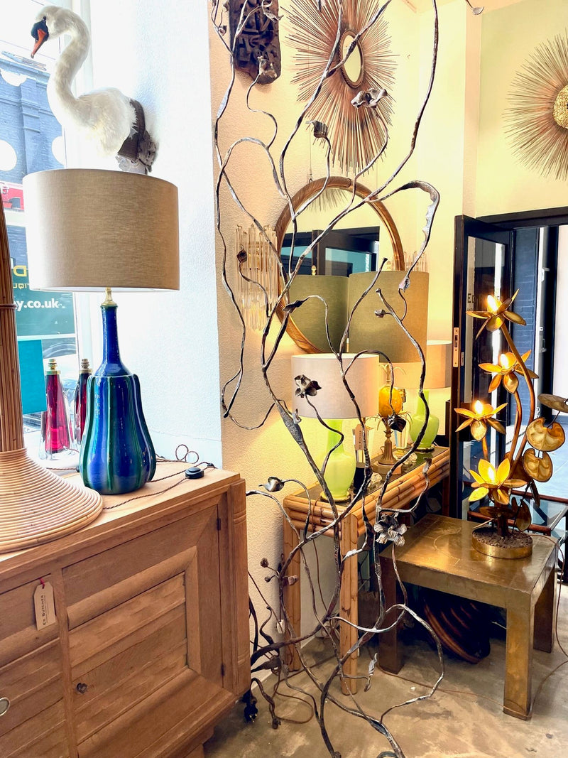 1970s gilt wrought iron room divider screen by Salvino Marsura