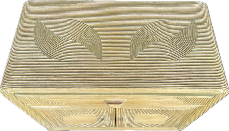 Mid century cabinet pencil reed bamboo by Vivai Del Sud Italian 1970s