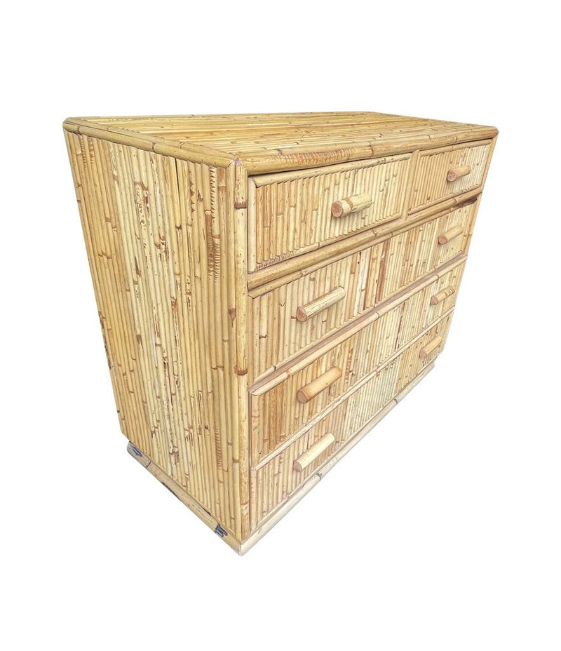 Mid Century chest of drawers split cane bamboo by Vivai Del Sud 1970s Italian - Mid Century Furniture
