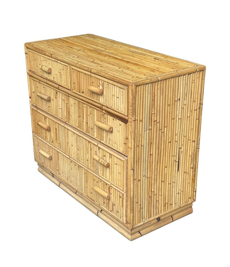 Mid Century chest of drawers split cane bamboo by Vivai Del Sud 1970s Italian - Mid Century Furniture