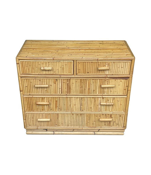 Mid Century chest of drawers split cane bamboo by Vivai Del Sud 1970s Italian - Mid Century Furniture
