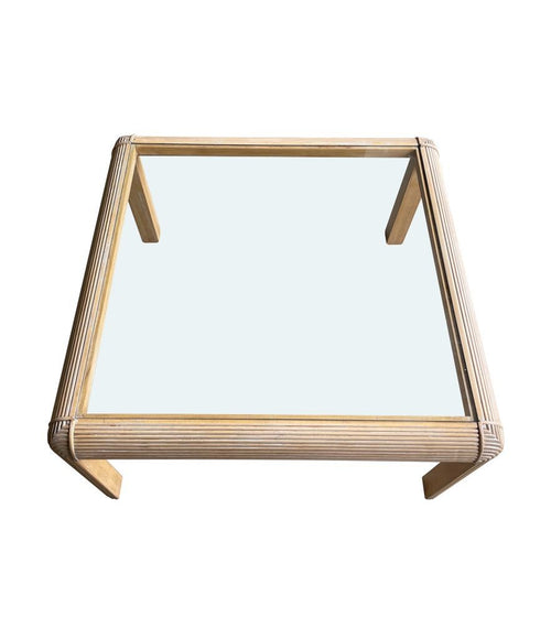 Mid century coffee table pencil reed bamboo wood in the style of Vivai Del Sud - Mid Century Furniture London
