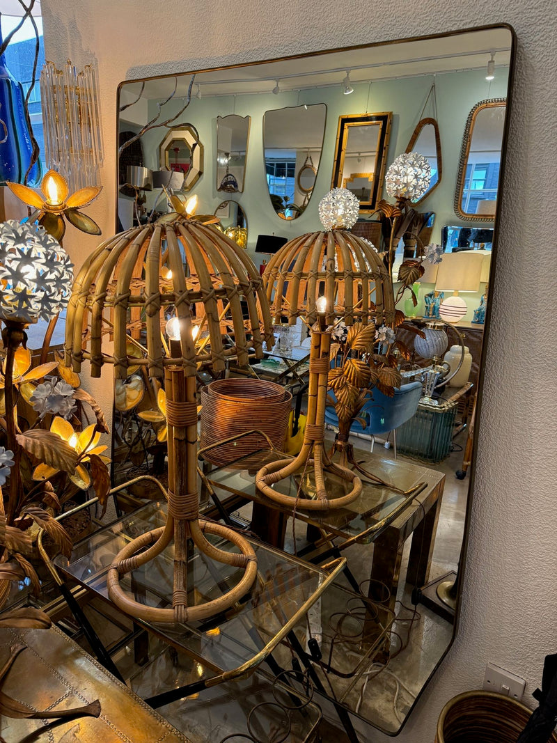 Mid Century Mirror Italian 1950s full length brass framed