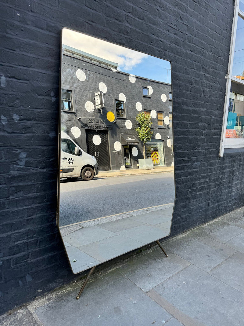 Mid Century Mirror Italian 1950s full length brass framed