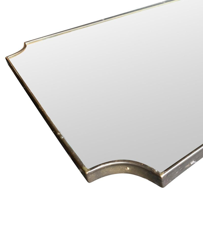 1950s Italian brass framed mirror landscape or portrait