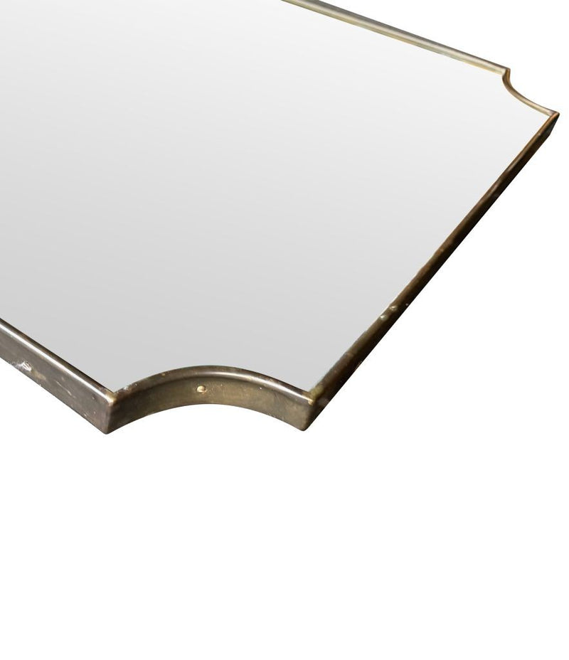 1950s Italian brass framed mirror landscape or portrait