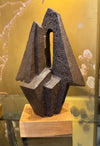 Mid century bronze abstract sculpture Belgian ceramic with bronze textured style finish - 1960s