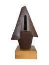 Mid century bronze abstract sculpture Belgian ceramic with bronze textured style finish - 1960s