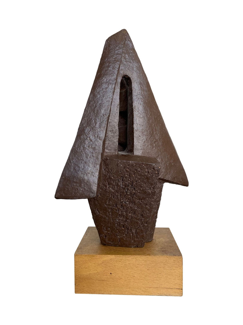 Mid century bronze abstract sculpture Belgian ceramic with bronze textured style finish - 1960s