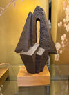 Mid century bronze abstract sculpture Belgian ceramic with bronze textured style finish - 1960s