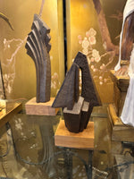 Mid century bronze abstract sculpture Belgian ceramic with bronze textured style finish - 1960s