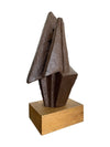 Mid century bronze abstract sculpture Belgian ceramic with bronze textured style finish - 1960s