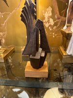 Mid century bronze abstract sculpture Belgian ceramic with bronze textured style finish - 1960s