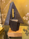 Mid century bronze abstract sculpture Belgian ceramic with bronze textured style finish - 1960s