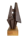Mid century bronze abstract sculpture Belgian ceramic with bronze textured style finish - 1960s