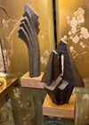 Mid century bronze abstract sculpture Belgian ceramic with bronze textured style finish - 1960s
