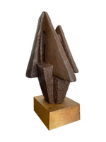 Mid century bronze abstract sculpture Belgian ceramic with bronze textured style finish - 1960s