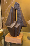 Mid century bronze abstract sculpture Belgian ceramic with bronze textured style finish - 1960s