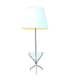 Mid century floor lamp black lacquer and brass tripod design with glass centre table - French - 1950s