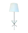 Mid century floor lamp black lacquer and brass tripod design with glass centre table - French - 1950s
