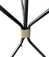 Mid century floor lamp black lacquer and brass tripod design with glass centre table - French - 1950s