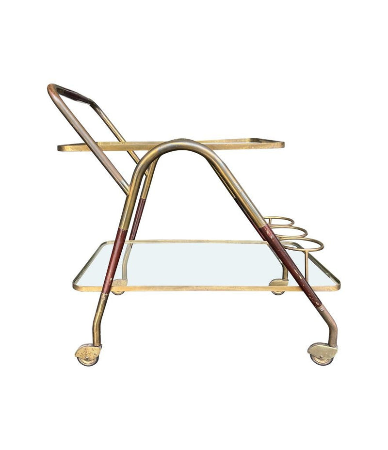 Mid Century Drinks Trolley brass and lacquered wood by Mid century bar trolley by Cesare Lacca - Italian